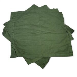 Crate and Barrel Spruce Green Cotton Napkins Set of 4 Square 21x21 642-307